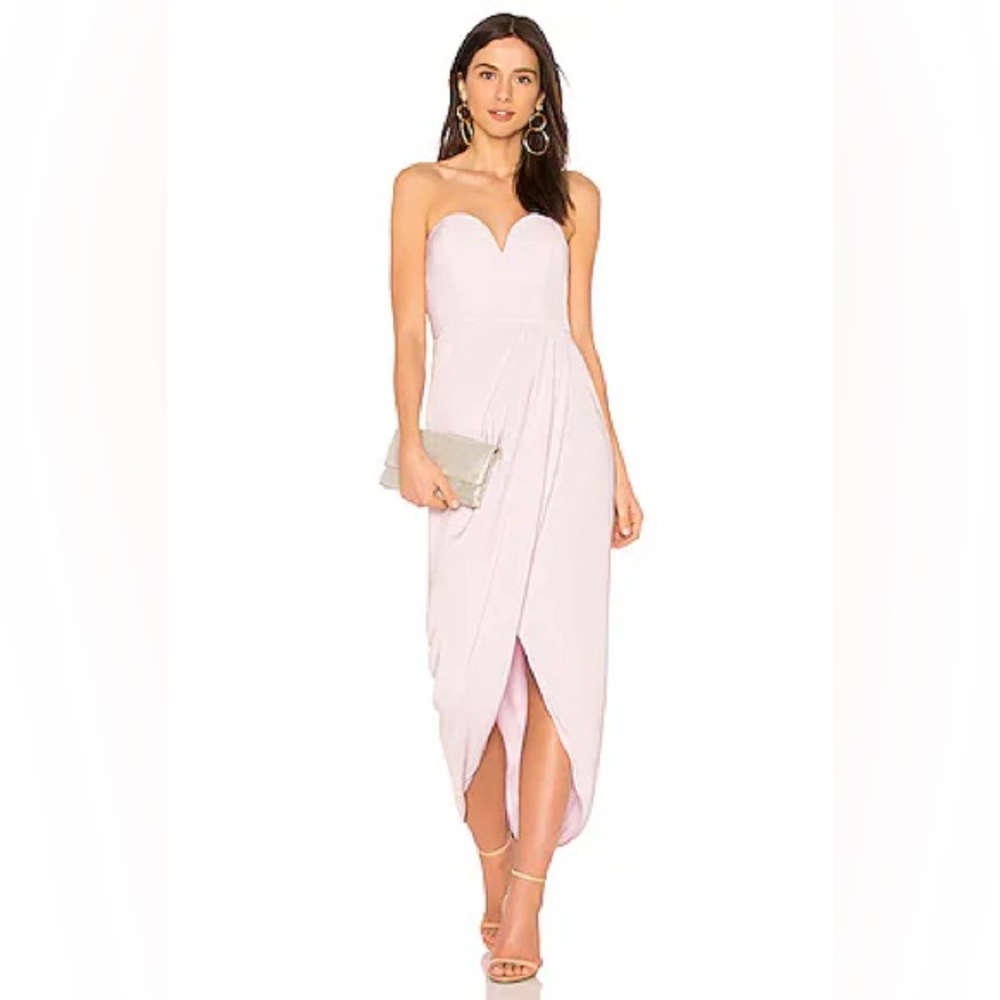Shona Joy Lilac Strapless Midi Dress Wedding Guest Cocktail Formal Size 8